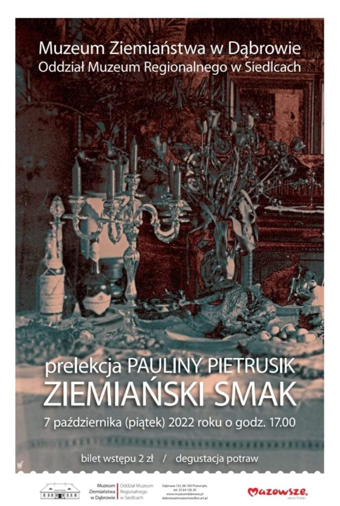 Plakat prelekcji pauliny Pietrusik "Ziemiański Smak"